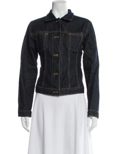 Pre-owned Oscar By Oscar De La Renta Denim Jacket In Gray