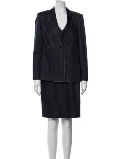 Pre-owned Oscar By Oscar De La Renta Dress Set In Blue