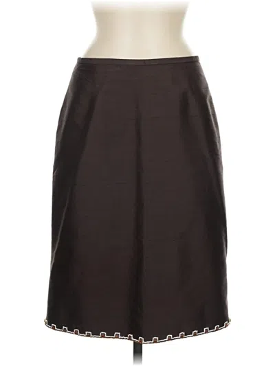 Pre-owned Oscar By Oscar De La Renta Formal Skirt In Brown