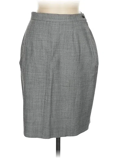 Pre-owned Oscar By Oscar De La Renta Formal Skirt In Gray