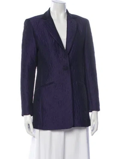 Pre-owned Oscar By Oscar De La Renta Patterned Blazer In Purple