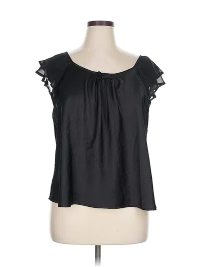 Pre-owned Oscar By Oscar De La Renta Short Sleeve Blouse In Black