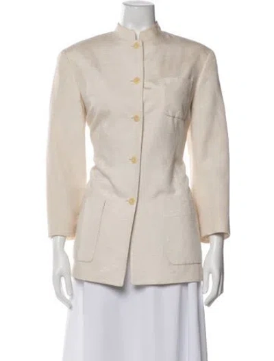 Pre-owned Oscar By Oscar De La Renta Silk Jacket In Neutral