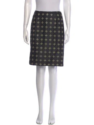 Pre-owned Oscar By Oscar De La Renta Silk Knee-length Skirt In Multi