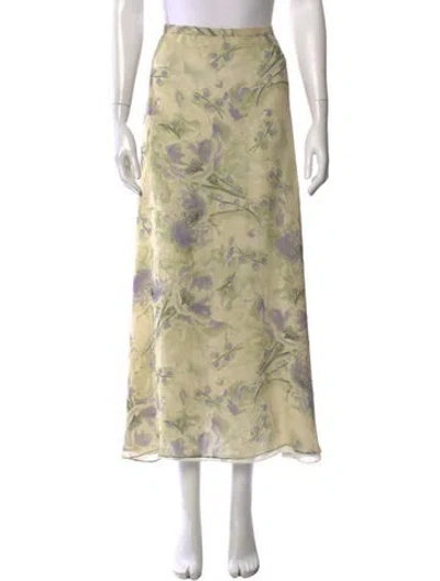 Pre-owned Oscar By Oscar De La Renta Silk Long Skirt In Neutral