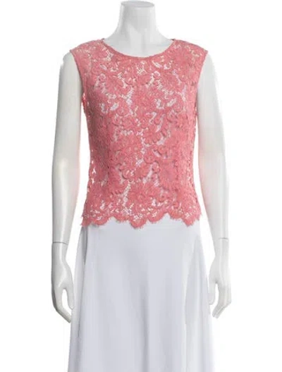 Pre-owned Oscar By Oscar De La Renta Silk Mock Neck Sweatshirt In Pink