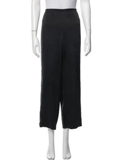 Pre-owned Oscar By Oscar De La Renta Silk Wide Leg Pants In Blue
