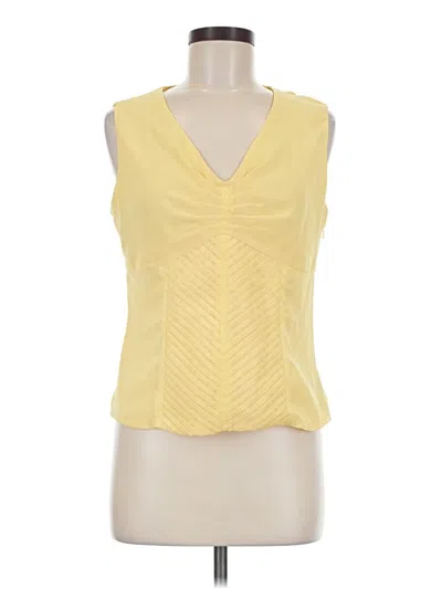 Pre-owned Oscar By Oscar De La Renta Sleeveless Blouse In Yellow