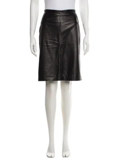 Pre-owned Oscar By Oscar De La Renta Vintage Knee-length Skirt In Black