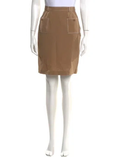 Pre-owned Oscar By Oscar De La Renta Vintage Knee-length Skirt In Neutral