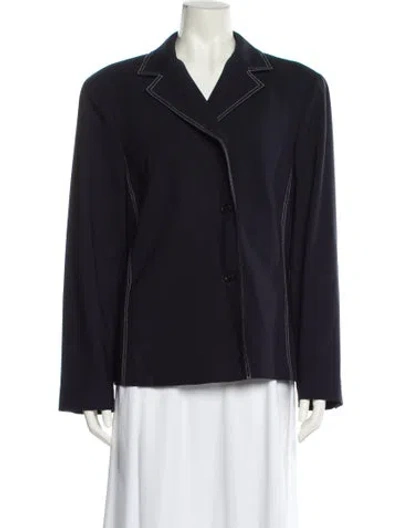Pre-owned Oscar By Oscar De La Renta Wool Blazer In Blue