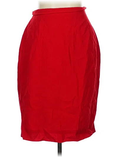 Pre-owned Oscar By Oscar De La Renta Wool Skirt In Red