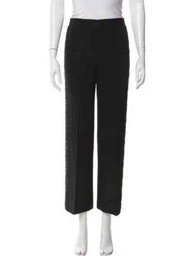 Pre-owned Oscar By Oscar De La Renta Wool Wide Leg Pants In Black