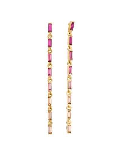 Oscar De La Renta 14k Baguette Strand Earrings In Multi