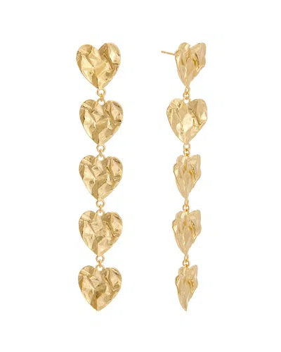 Oscar De La Renta 14k Cruched Heart Earrings In Multi