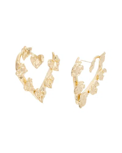 Oscar De La Renta 14k Crushed Heart Hoops In Multi