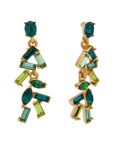 Oscar De La Renta 14k Mini Funfetti Stone Earrings In Green