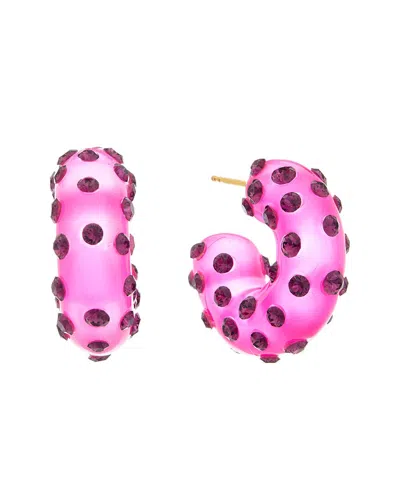 Oscar De La Renta 14k Neon Baby Puff Earrings In Pink