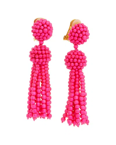 Oscar De La Renta 14k Neon Tassel Earrings In Pink