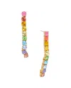 Oscar De La Renta 14k Vertical Crystal Earrings In Multi