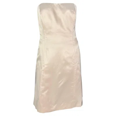 Pre-owned Oscar De La Renta 1990s  Pastel Pink Strapless Classic Flare Mini Dress