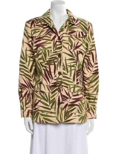 Pre-owned Oscar De La Renta 2002 Printed Jacket In Neutral