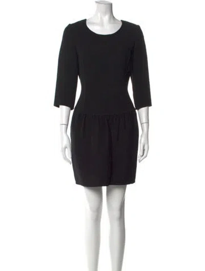 Pre-owned Oscar De La Renta 2006 Mini Dress In Black