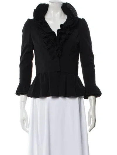 Pre-owned Oscar De La Renta 2006 Wool Evening Jacket In Black