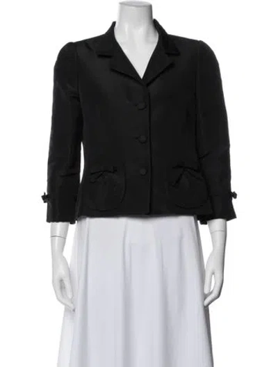 Pre-owned Oscar De La Renta 2007 Silk Blazer In Black