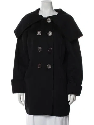 Pre-owned Oscar De La Renta 2007 Wool Coat In Black