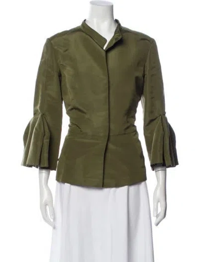 Pre-owned Oscar De La Renta 2008 8n221 Evening Jacket In Green