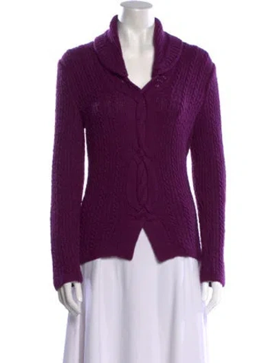 Pre-owned Oscar De La Renta 2008 Cashmere Sweater In Purple