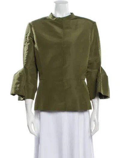 Pre-owned Oscar De La Renta 2008 Silk Evening Jacket In Green