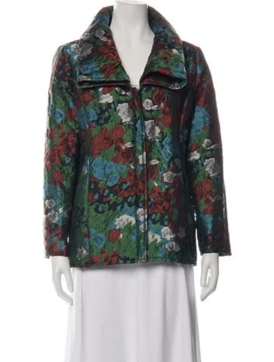 Pre-owned Oscar De La Renta 2008 Silk Jacket In Green