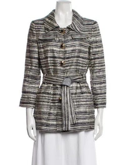 Pre-owned Oscar De La Renta 2008 Tweed Pattern Jacket