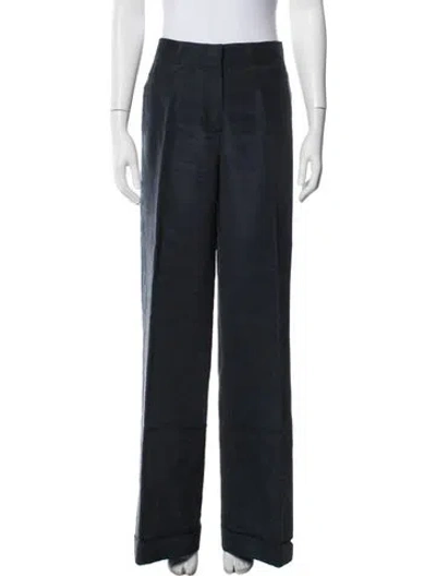 Pre-owned Oscar De La Renta 2008 Wide Leg Pants In Blue