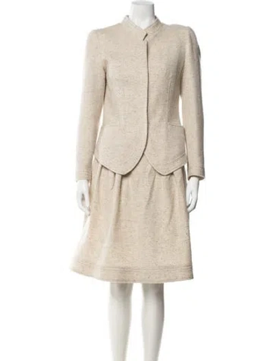 Pre-owned Oscar De La Renta 2008 Wool Skirt Set In Brown