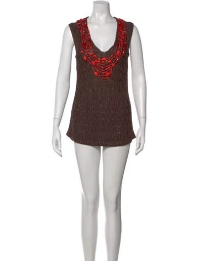 Pre-owned Oscar De La Renta 2009 Mini Dress In Red