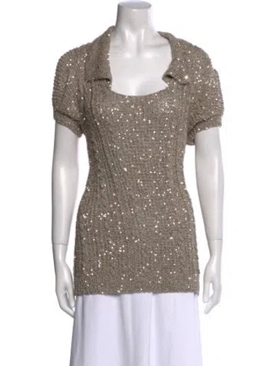 Pre-owned Oscar De La Renta 2009 Silk Sweater In Brown