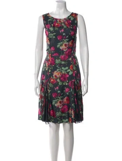 Pre-owned Oscar De La Renta 2010 Knee-length Dress In Black