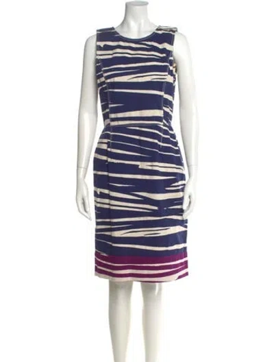 Pre-owned Oscar De La Renta 2010 Knee-length Dress In Blue