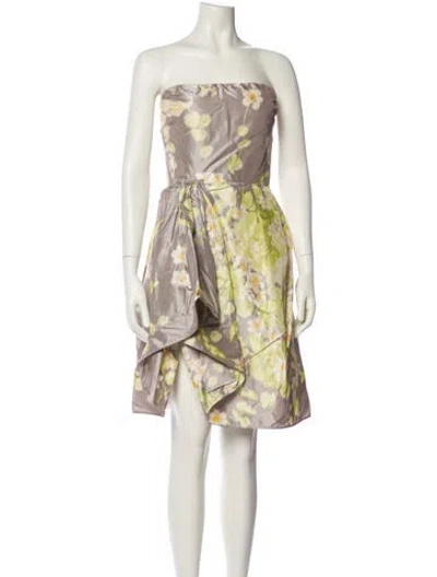 Pre-owned Oscar De La Renta 2010 Mini Dress In Multi
