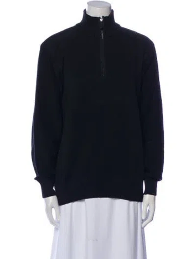 Pre-owned Oscar De La Renta 2010 Mock Neck Sweater In Blue