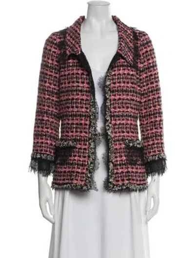 Pre-owned Oscar De La Renta 2010 Tweed Jacket In Pink