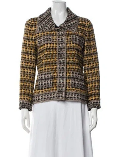 Pre-owned Oscar De La Renta 2010 Tweed Pattern Jacket In Multi