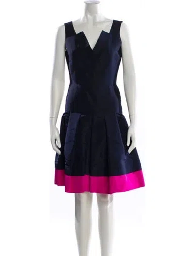Pre-owned Oscar De La Renta 2011 Knee-length Dress In Blue