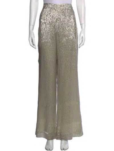 Pre-owned Oscar De La Renta 2011 Wide Leg Pants In Gold/metallic