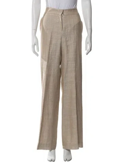 Pre-owned Oscar De La Renta 2011 Wide Leg Pants In Neutrals
