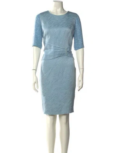 Pre-owned Oscar De La Renta 2012 Mini Dress In Blue