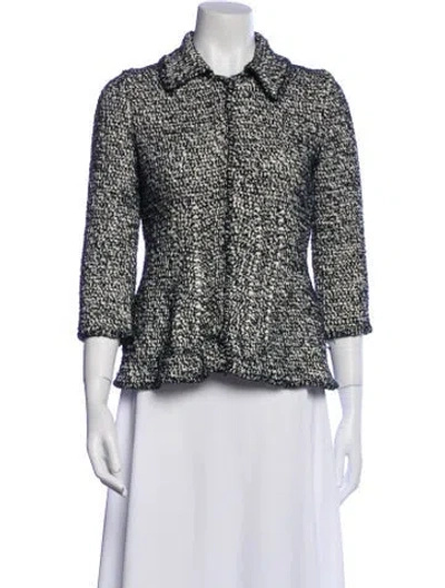 Pre-owned Oscar De La Renta 2012 Printed Evening Jacket In White